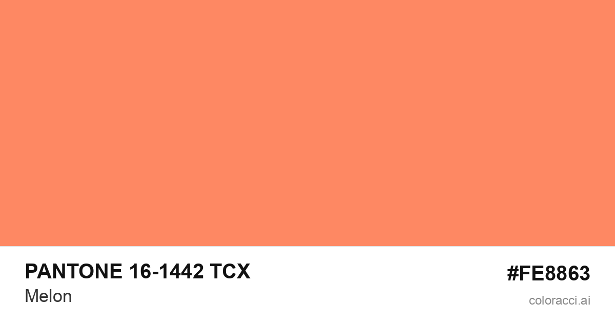 PANTONE 16-1442 TCX Melon color swatch #FE8863