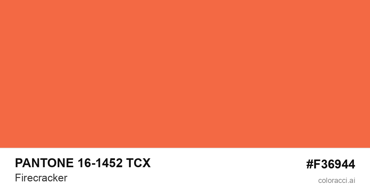 PANTONE 16-1452 TCX Firecracker color swatch #F36944