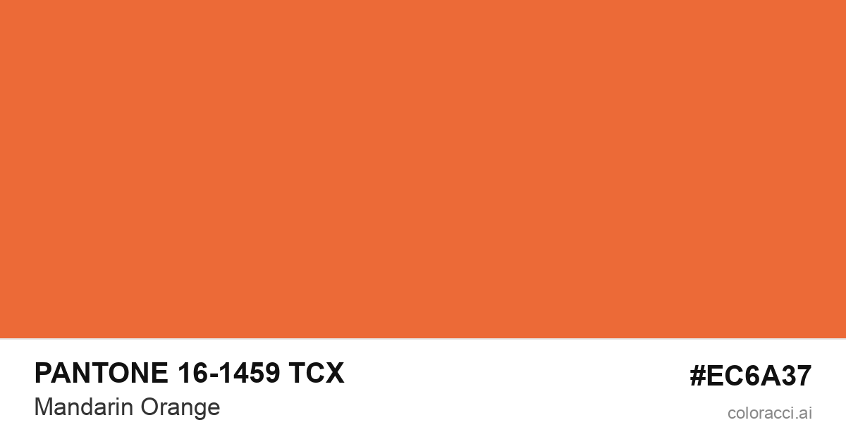 PANTONE 16-1459 TCX Mandarin Orange color swatch #EC6A37