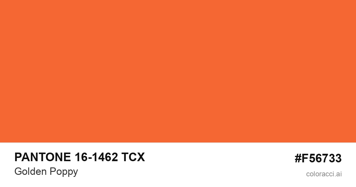 PANTONE 16-1462 TCX Golden Poppy color swatch #F56733