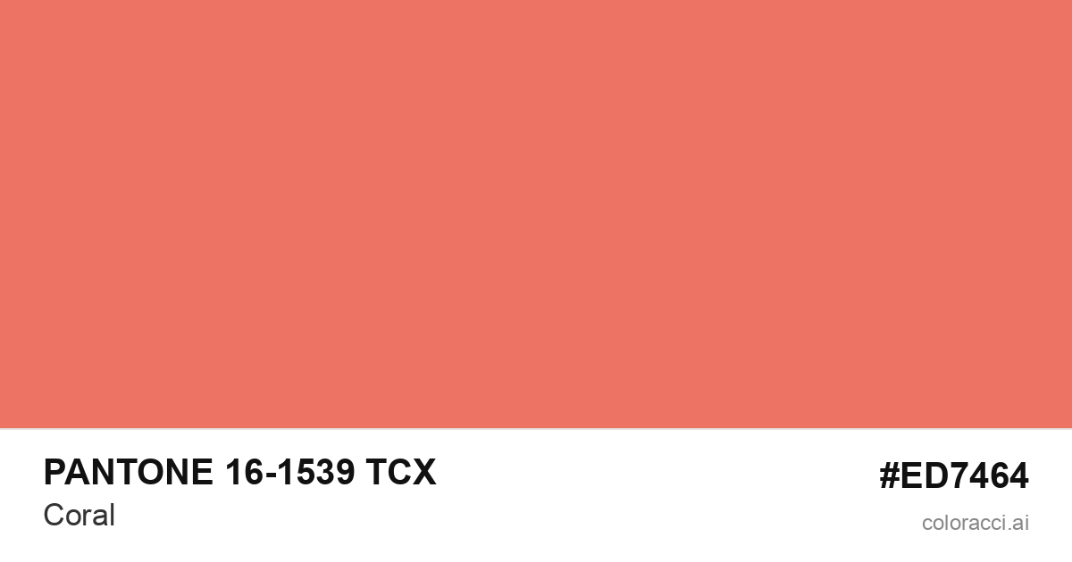 PANTONE 16-1539 TCX Coral color swatch #ED7464