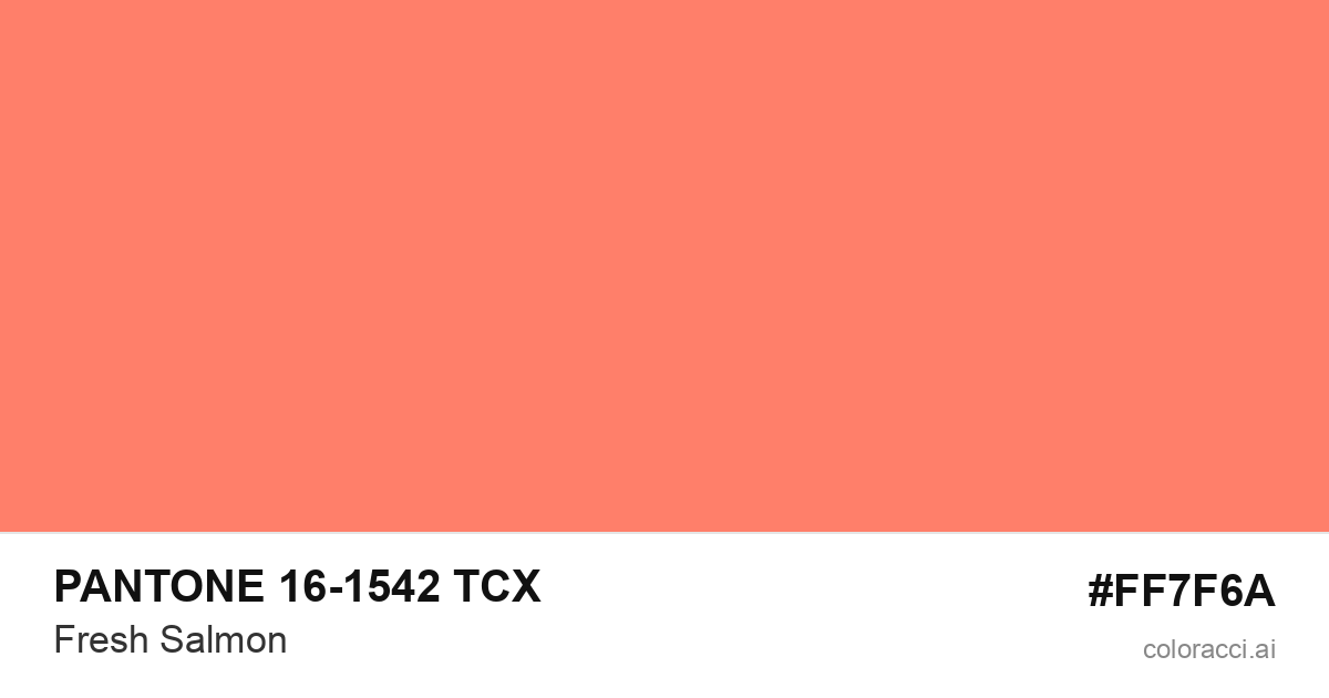 PANTONE 16-1542 TCX Fresh Salmon color swatch #FF7F6A