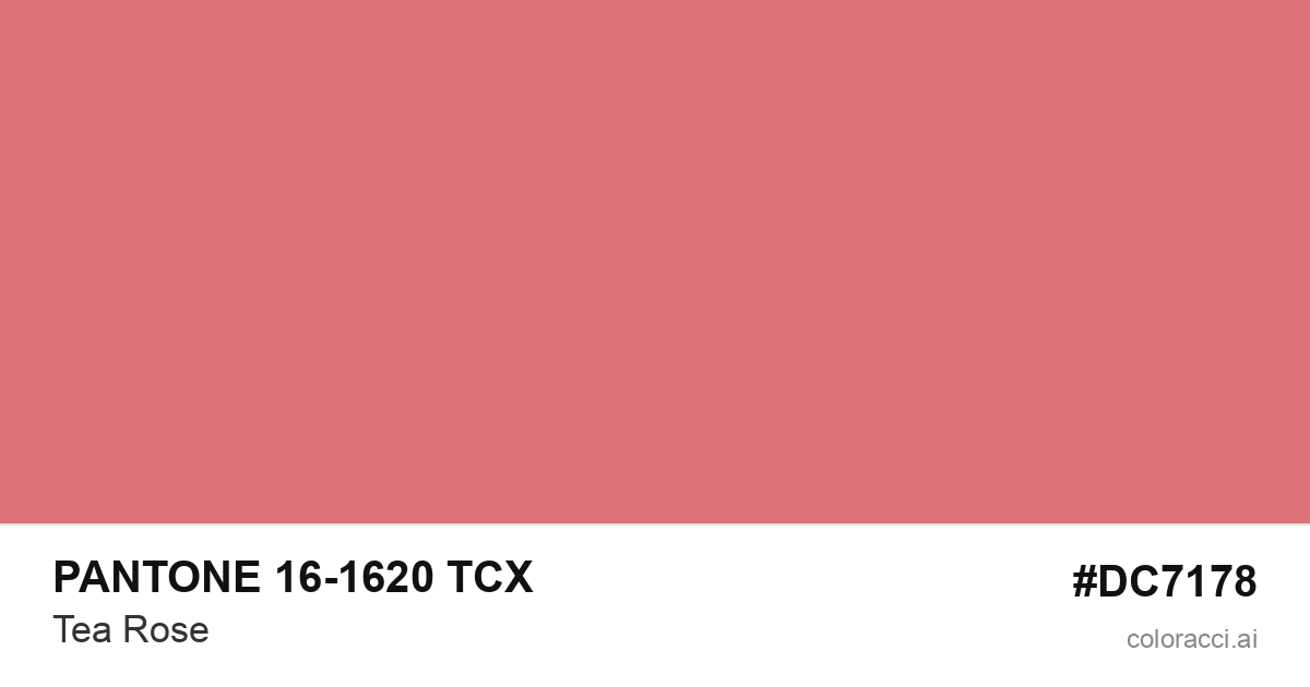 PANTONE 16-1620 TCX Tea Rose color swatch #DC7178