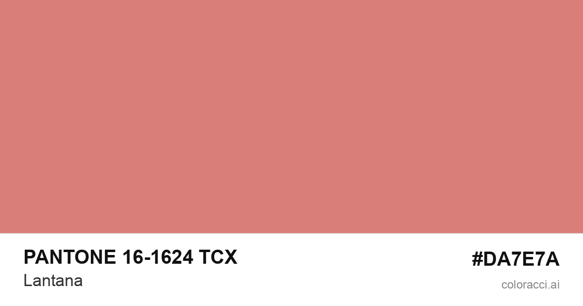 PANTONE 16-1624 TCX Lantana color swatch #DA7E7A