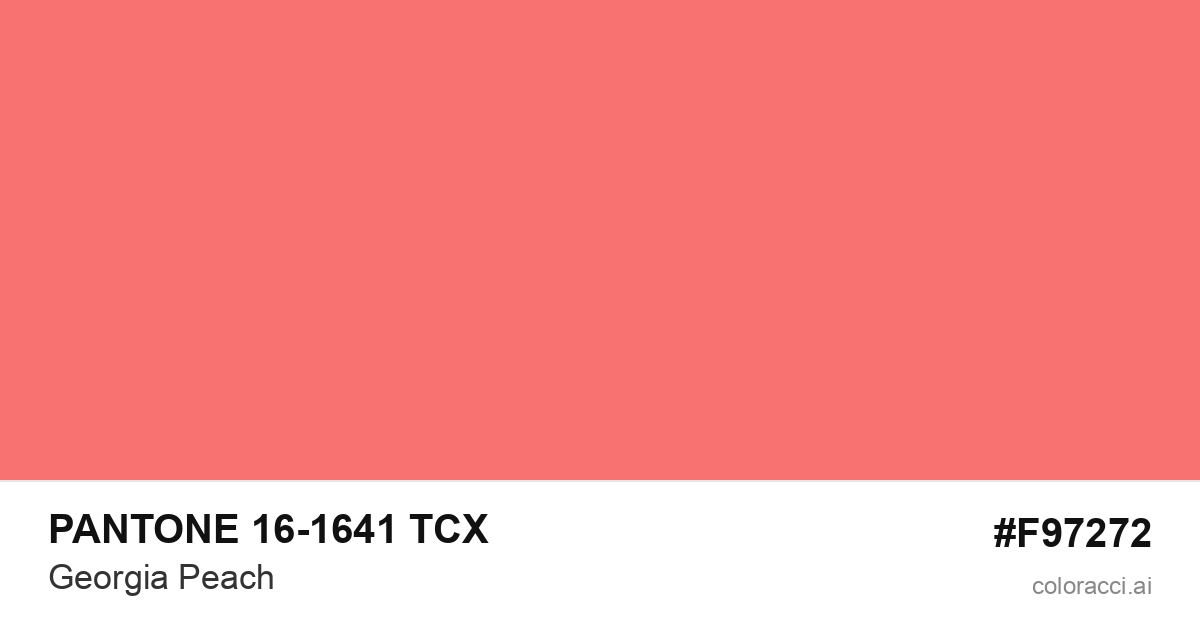 PANTONE 16-1641 TCX Georgia Peach color swatch #F97272