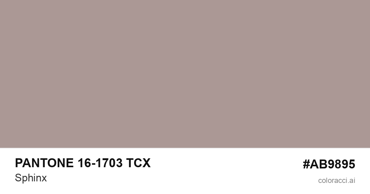 PANTONE 16-1703 TCX Sphinx color swatch #AB9895