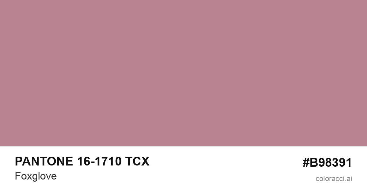 PANTONE 16-1710 TCX Foxglove color swatch #B98391