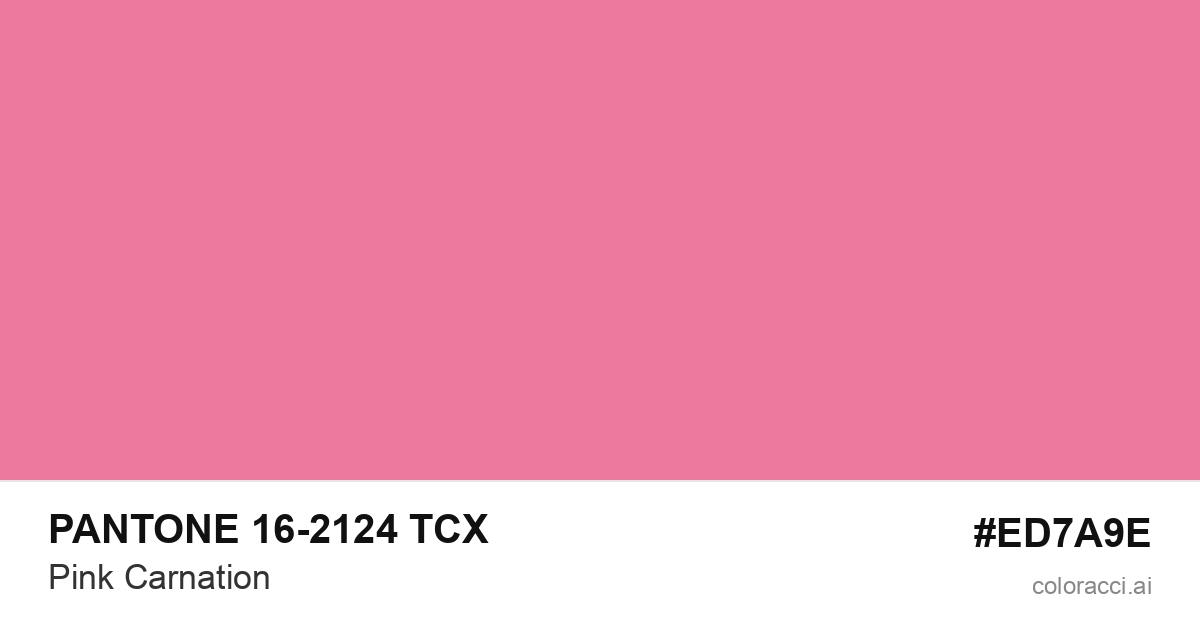 PANTONE 16-2124 TCX Pink Carnation color swatch #ED7A9E