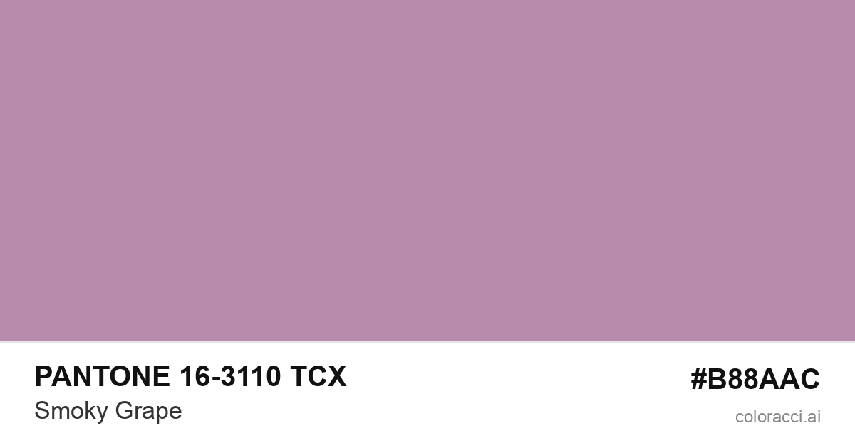 PANTONE 16-3110 TCX Smoky Grape color swatch #B88AAC