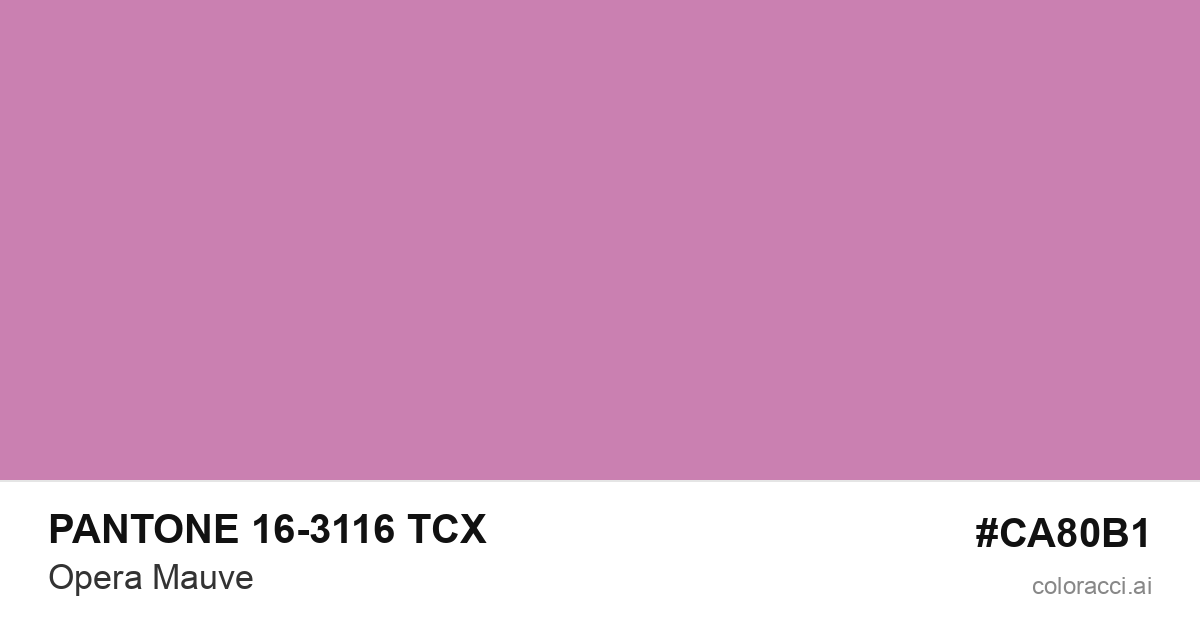 PANTONE 16-3116 TCX Opera Mauve color swatch #CA80B1