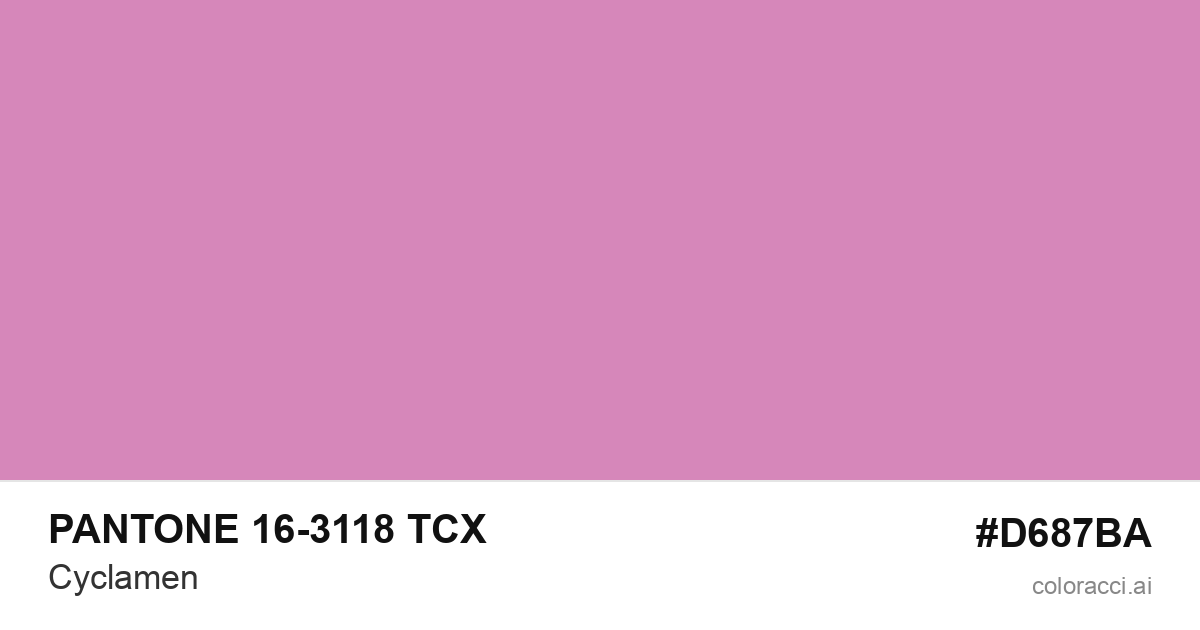 PANTONE 16-3118 TCX Cyclamen color swatch #D687BA