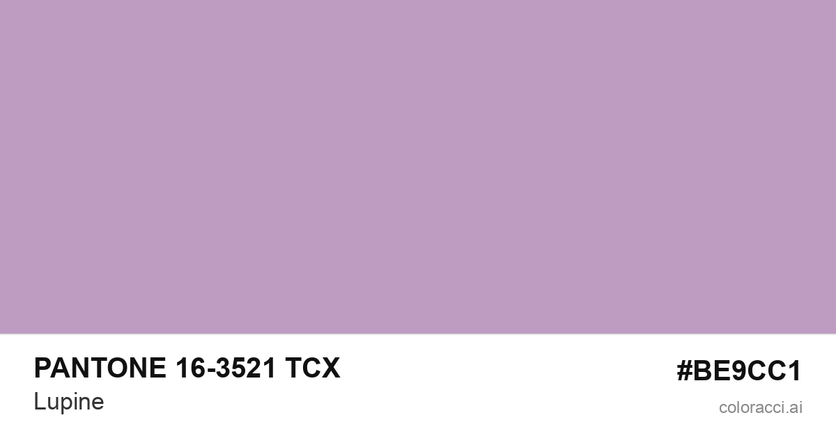 PANTONE 16-3521 TCX Lupine color swatch #BE9CC1