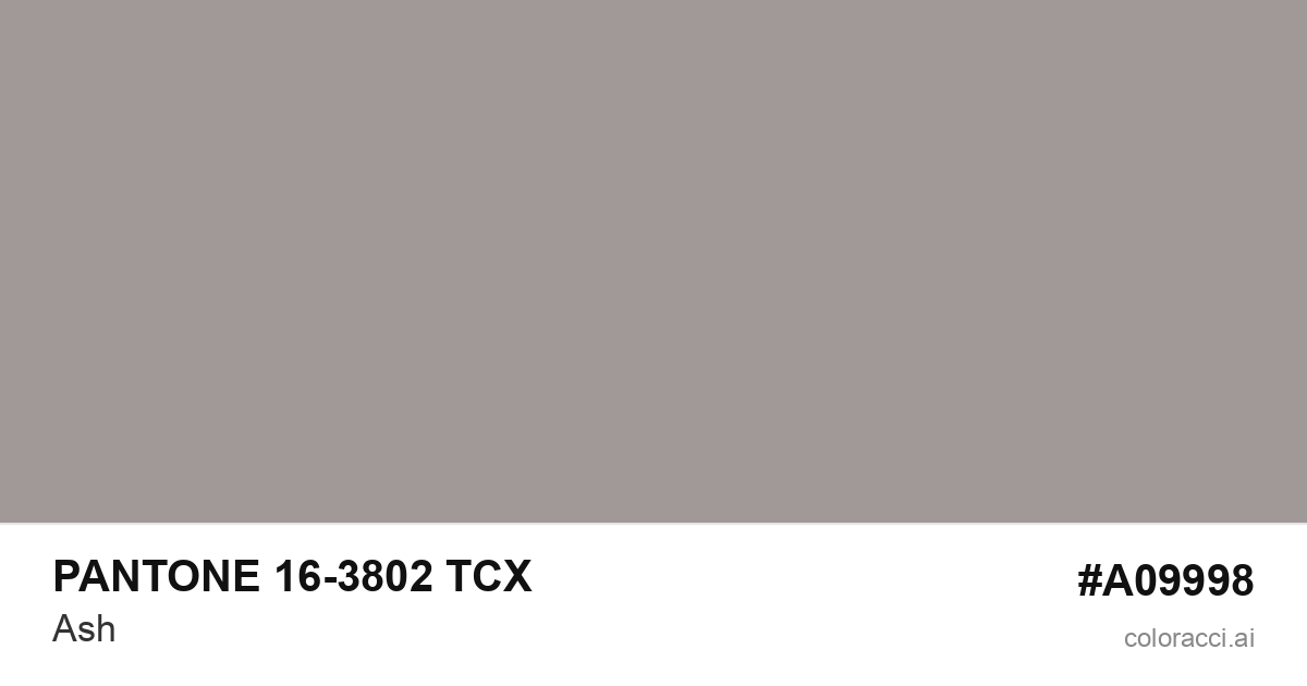 PANTONE 16-3802 TCX Ash color swatch #A09998