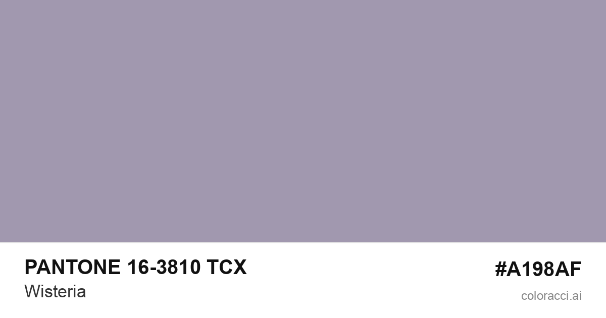 PANTONE 16-3810 TCX Wisteria color swatch #A198AF