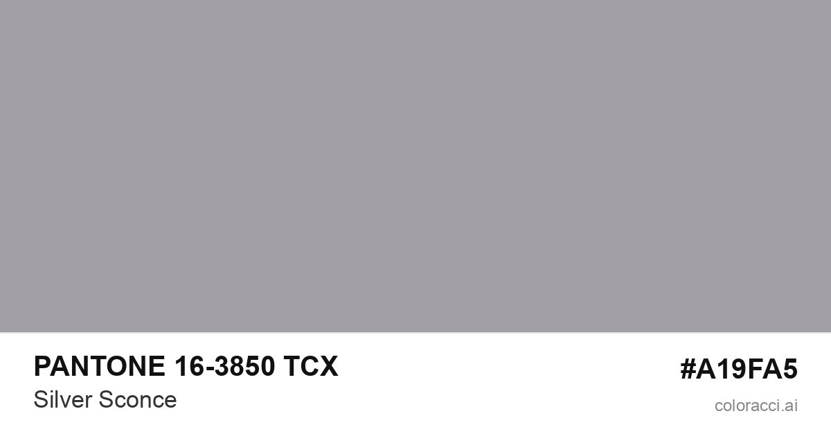 PANTONE 16-3850 TCX Silver Sconce color swatch #A19FA5