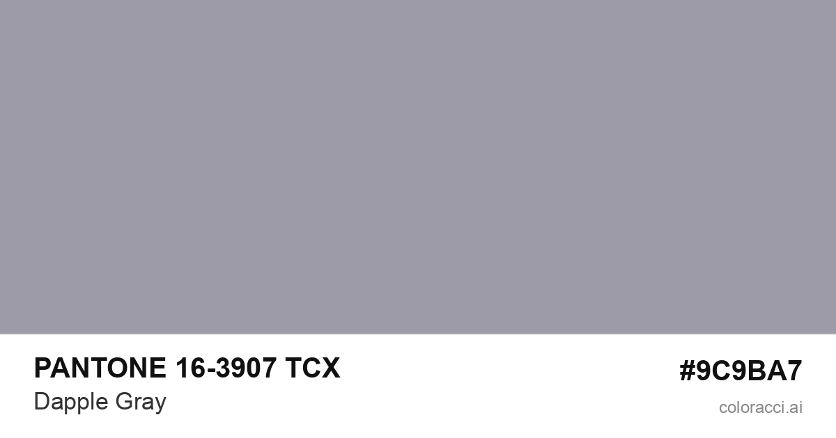 PANTONE 16-3907 TCX Dapple Gray color swatch #9C9BA7