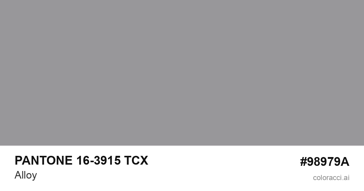 PANTONE 16-3915 TCX Alloy color swatch #98979A