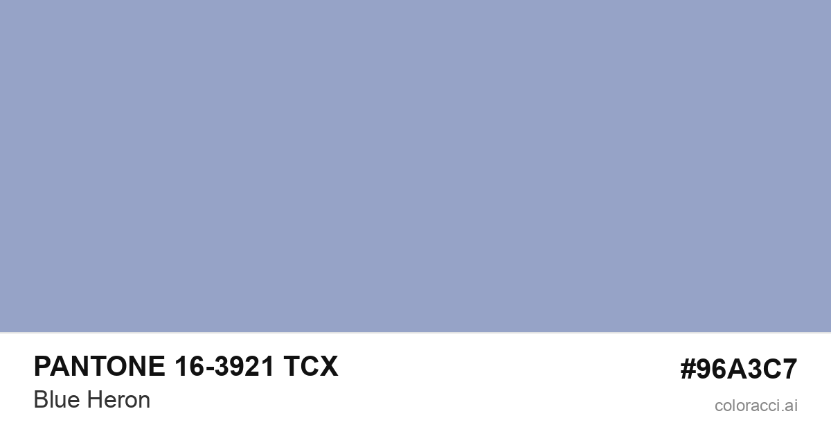 PANTONE 16-3921 TCX Blue Heron color swatch #96A3C7