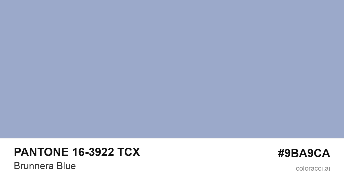 PANTONE 16-3922 TCX Brunnera Blue color swatch #9BA9CA