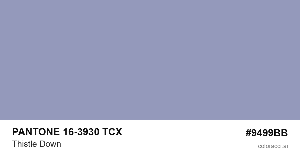 PANTONE 16-3930 TCX Thistle Down color swatch #9499BB