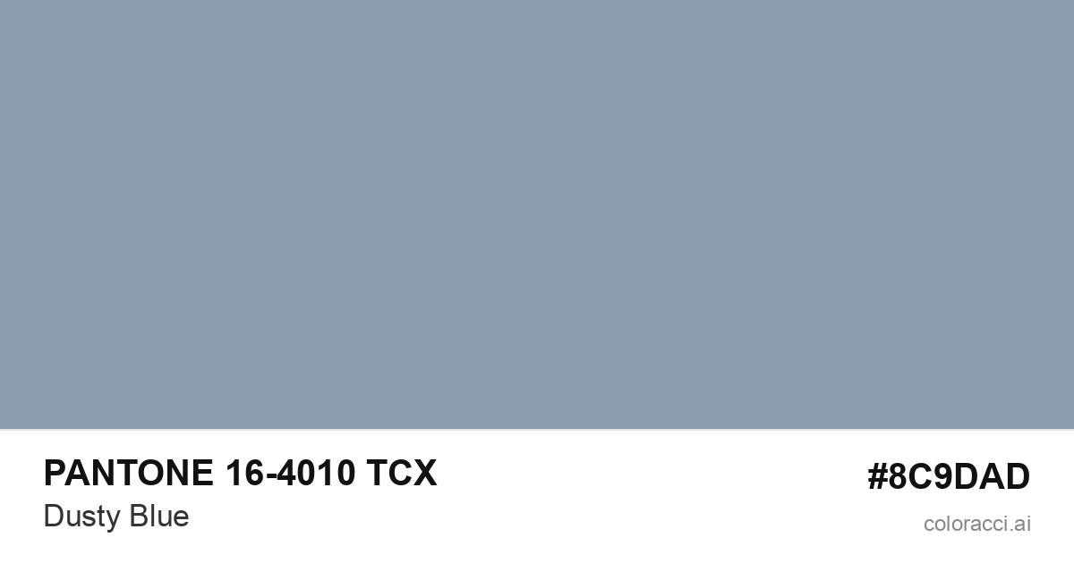 PANTONE 16-4010 TCX Dusty Blue color swatch #8C9DAD