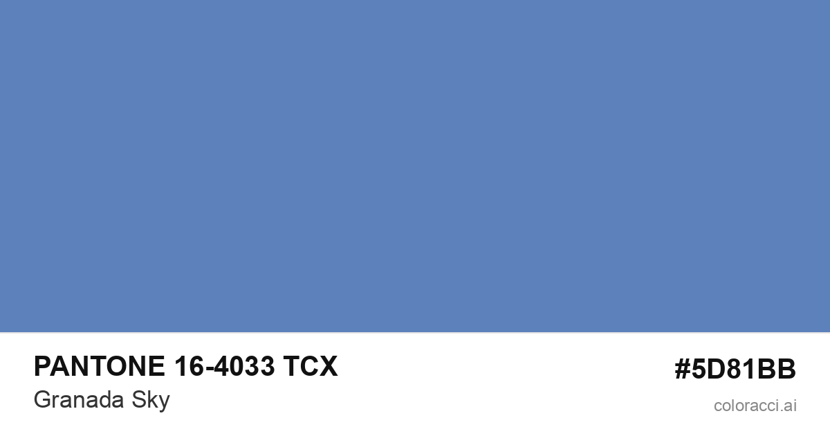 PANTONE 16-4033 TCX Granada Sky color swatch #5D81BB