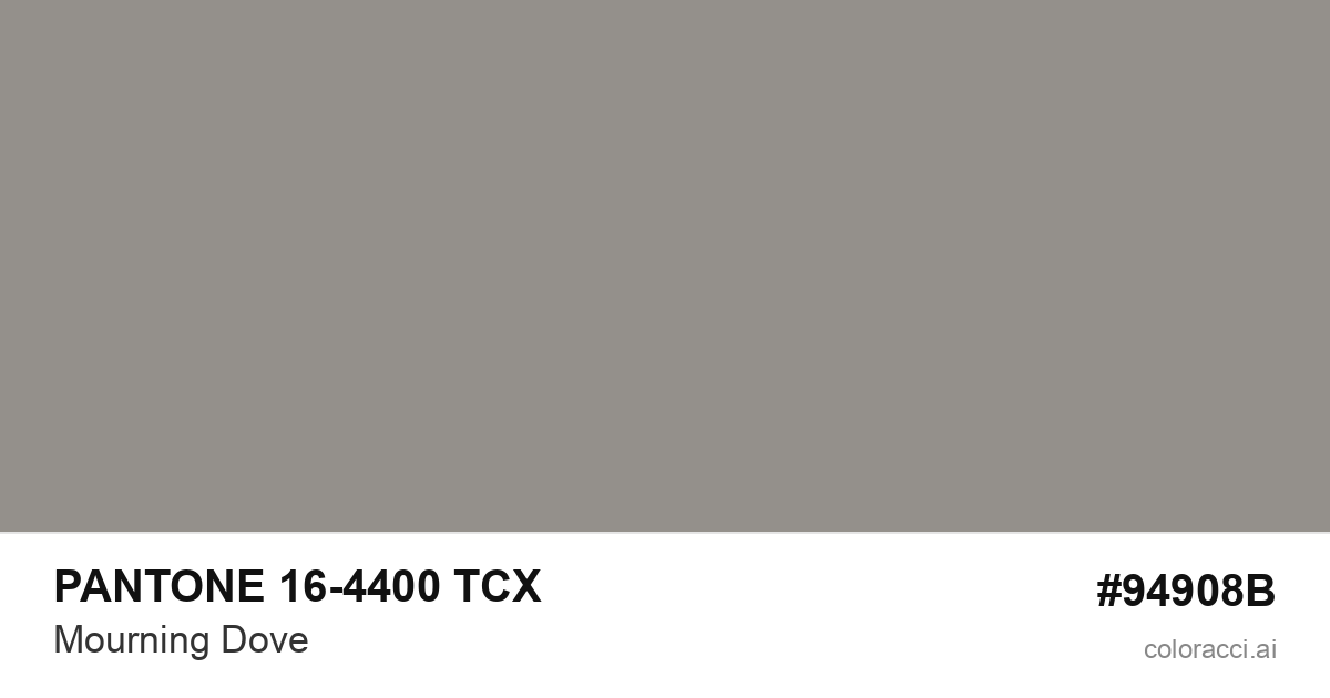 PANTONE 16-4400 TCX Mourning Dove color swatch #94908B