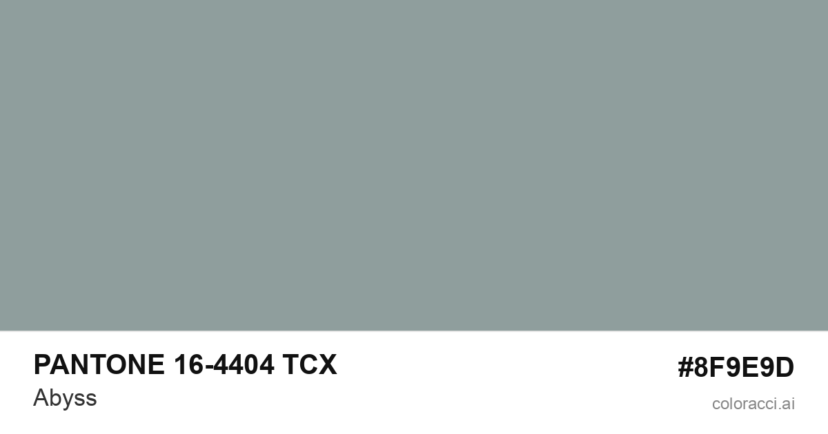 PANTONE 16-4404 TCX Abyss color swatch #8F9E9D