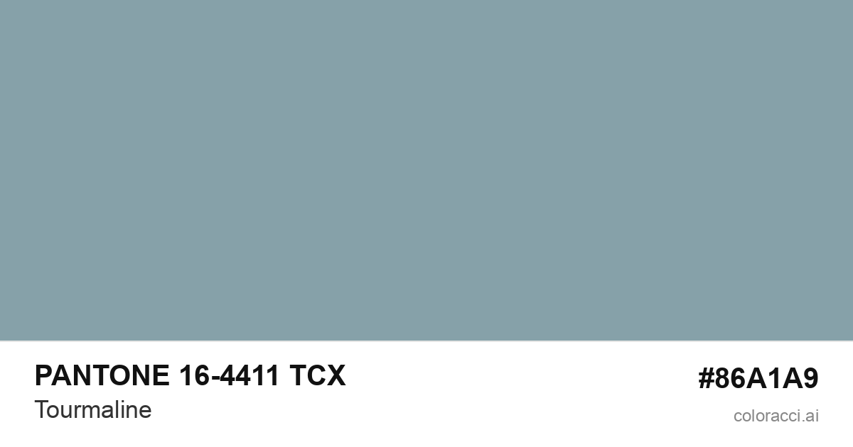 PANTONE 16-4411 TCX Tourmaline color swatch #86A1A9