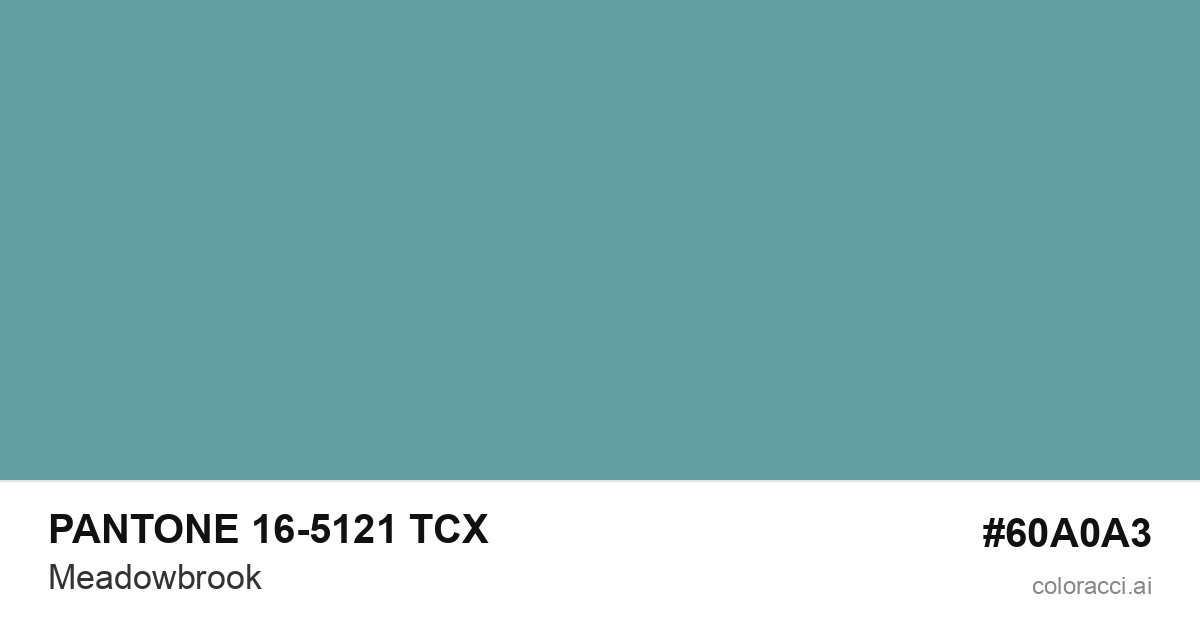 PANTONE 16-5121 TCX Meadowbrook color swatch #60A0A3