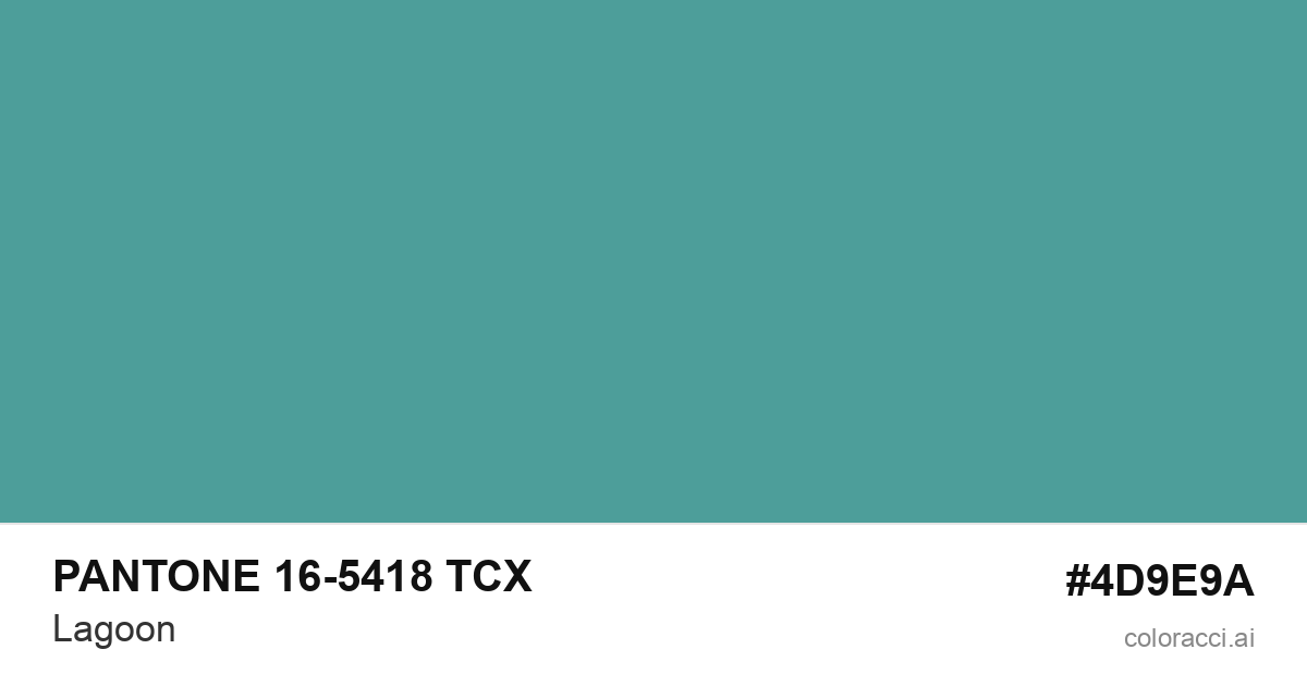 PANTONE 16-5418 TCX Lagoon color swatch #4D9E9A