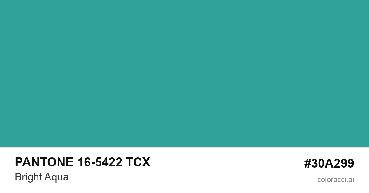 PANTONE 16-5422 TCX Bright Aqua color swatch #30A299