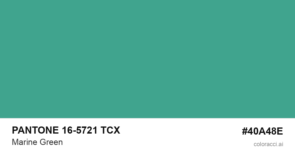 PANTONE 16-5721 TCX Marine Green color swatch #40A48E
