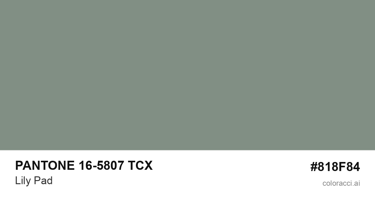 PANTONE 16-5807 TCX Lily Pad color swatch #818F84
