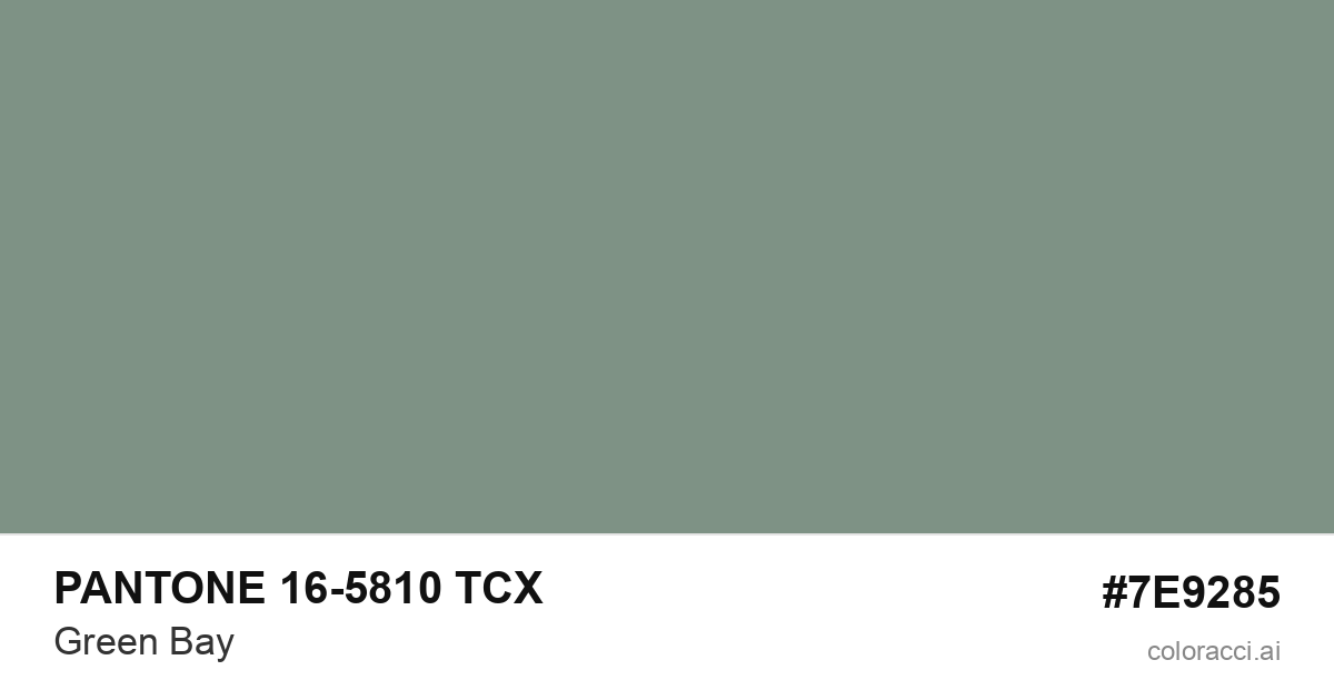 PANTONE 16-5810 TCX Green Bay color swatch #7E9285
