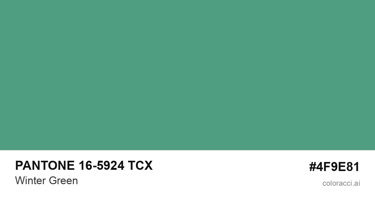 PANTONE 16-5924 TCX Winter Green color swatch #4F9E81