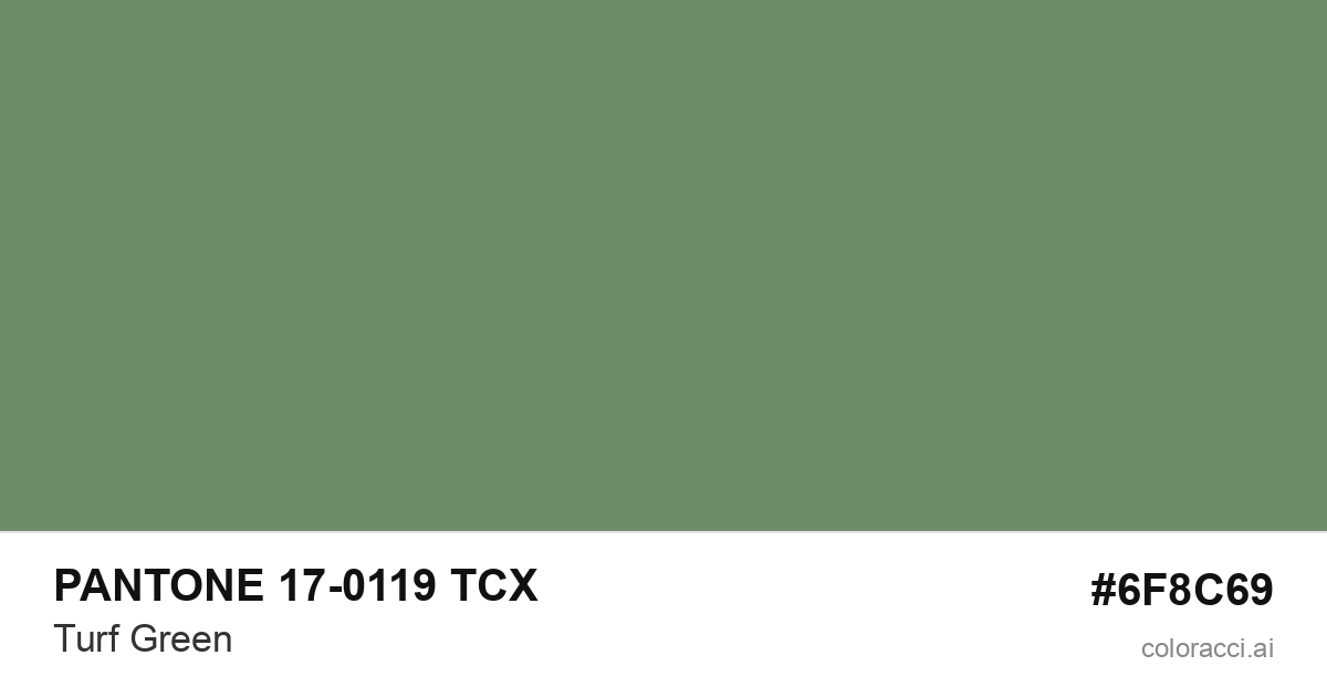 PANTONE 17-0119 TCX Turf Green color swatch #6F8C69