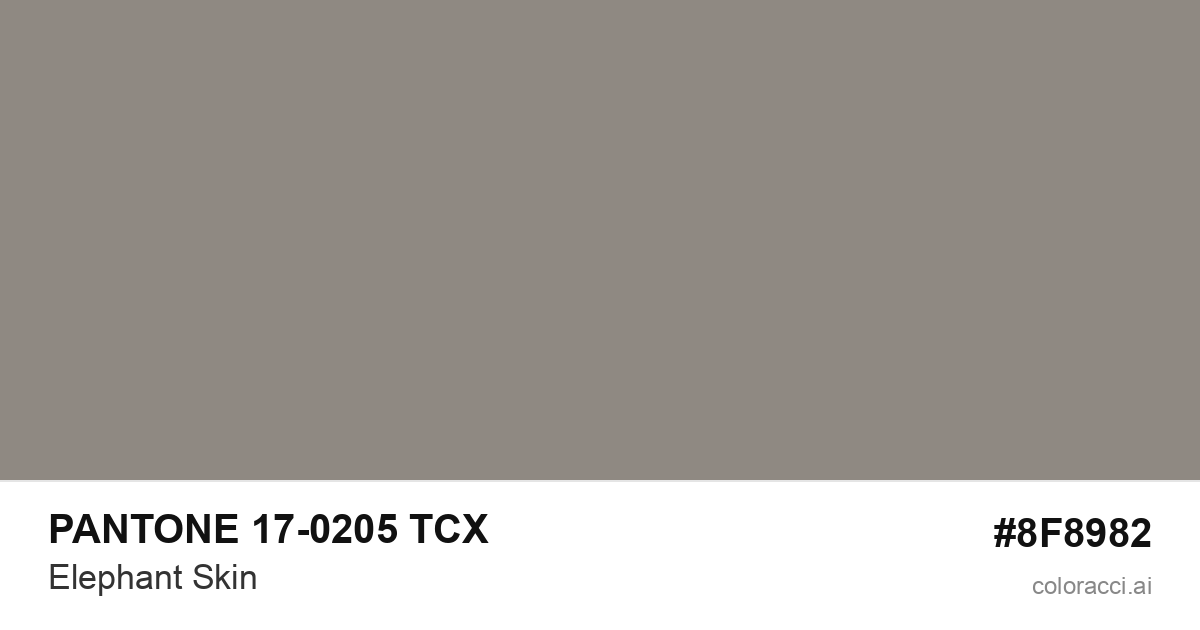 PANTONE 17-0205 TCX Elephant Skin color swatch #8F8982