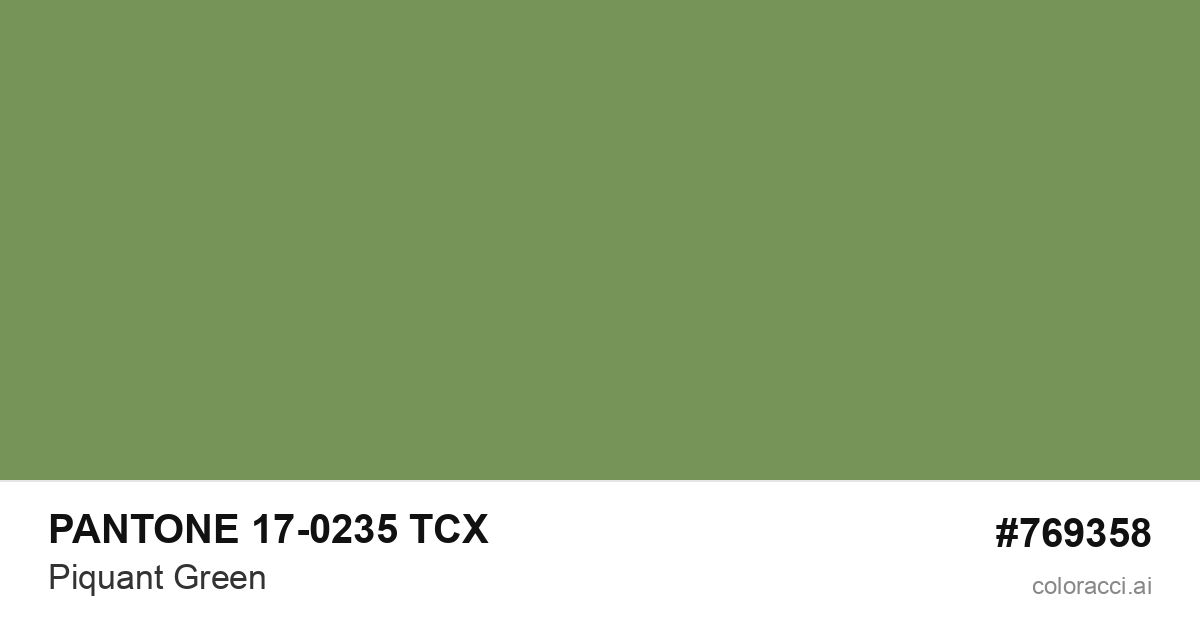 PANTONE 17-0235 TCX Piquant Green color swatch #769358