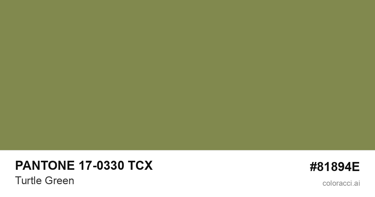 PANTONE 17-0330 TCX Turtle Green color swatch #81894E