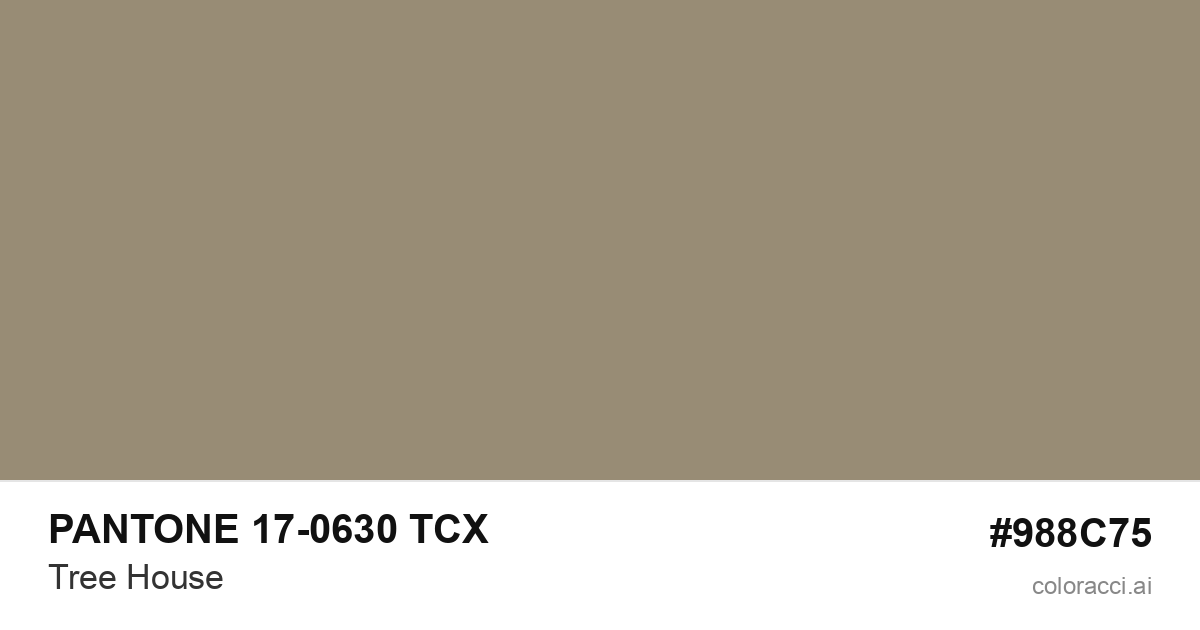 PANTONE 17-0630 TCX Tree House color swatch #988C75
