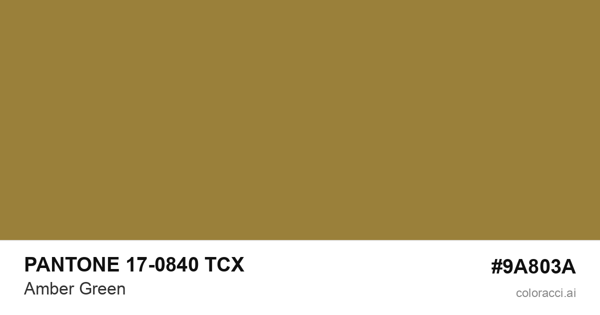 PANTONE 17-0840 TCX Amber Green color swatch #9A803A