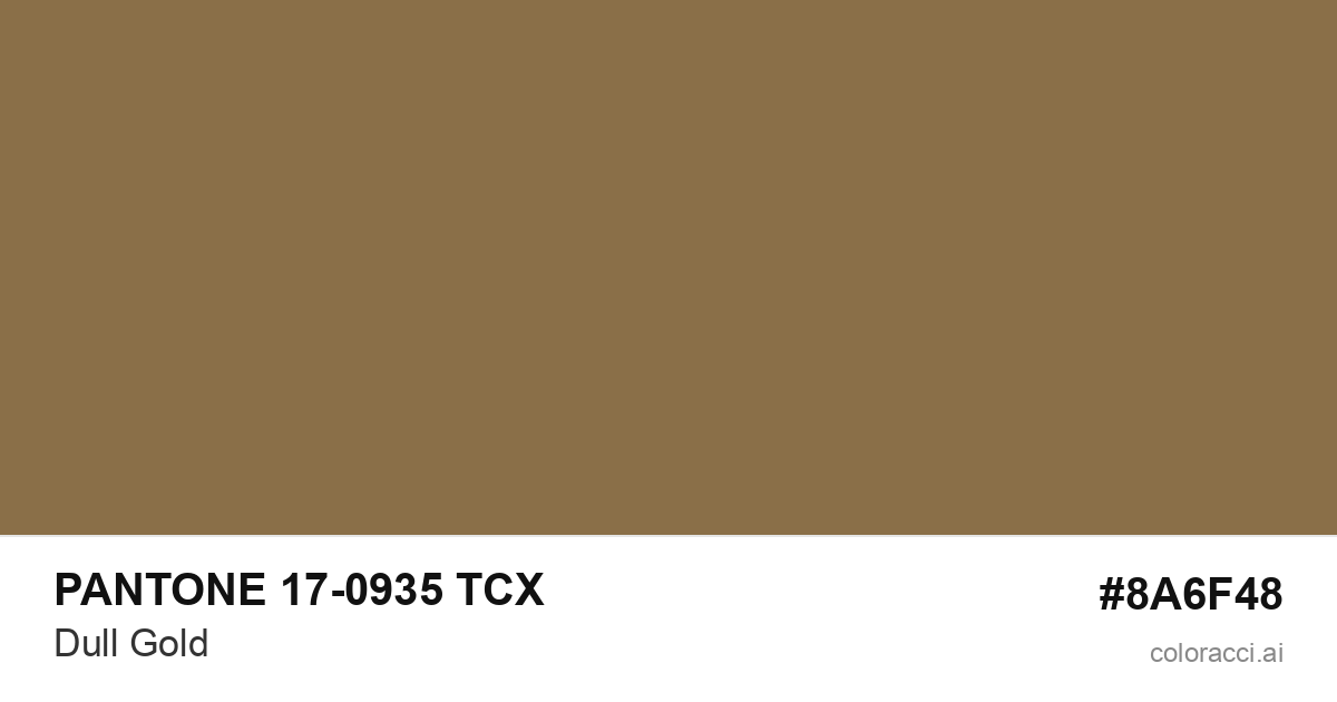 PANTONE 17-0935 TCX Dull Gold color swatch #8A6F48
