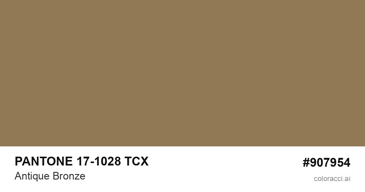 PANTONE 17-1028 TCX Antique Bronze color swatch #907954
