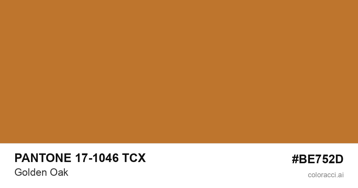 PANTONE 17-1046 TCX Golden Oak color swatch #BE752D