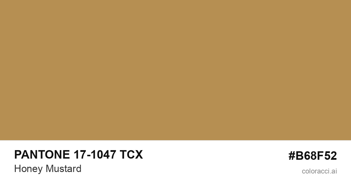 PANTONE 17-1047 TCX Honey Mustard color swatch #B68F52