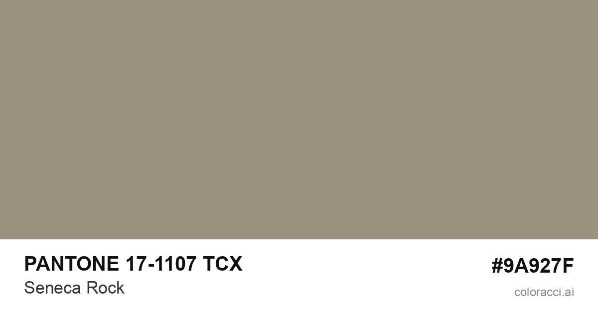 PANTONE 17-1107 TCX Seneca Rock color swatch #9A927F