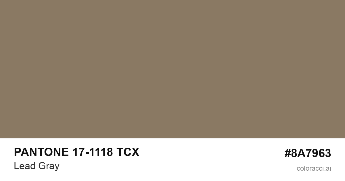PANTONE 17-1118 TCX Lead Gray color swatch #8A7963