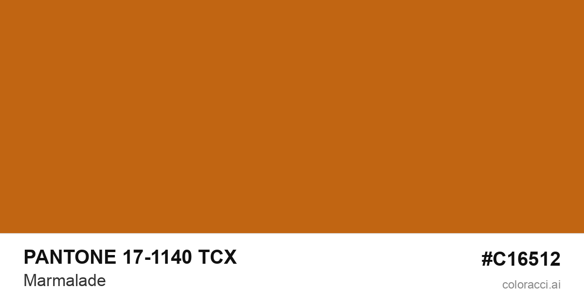PANTONE 17-1140 TCX Marmalade color swatch #C16512