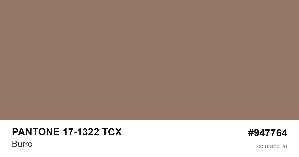 PANTONE 17-1322 TCX Burro color swatch #947764